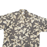 PIERRE CARDIN Mens Brown & Cream Floral Cotton Blend Shirt XL Relaxed Summer