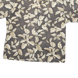 PIERRE CARDIN Mens Brown & Cream Floral Cotton Blend Shirt XL Relaxed Summer