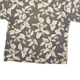 PIERRE CARDIN Mens Brown & Cream Floral Cotton Blend Shirt XL Relaxed Summer