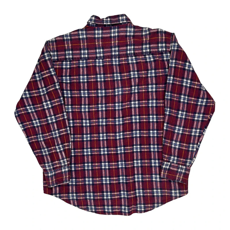 Dickies Checked Flannel Shirt - Large Blue Cotton
