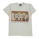 Polar Bears Coca-Cola Graphic T-Shirt - Medium White Cotton