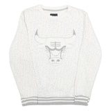 NBA Womens White Sweatshirt Chicago Bulls Crew Neck M Cotton Blend Pullover