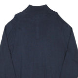 TOMMY HILFIGER Mens Navy Plain Pullover Roll Neck Basic Knit L Wool Blend Jumper
