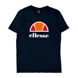 Ellesse Graphic T-Shirt - Small Navy Cotton