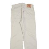 LEVI'S Mens Regular Beige Cotton Blend Trousers W33 L32 Zip Pockets