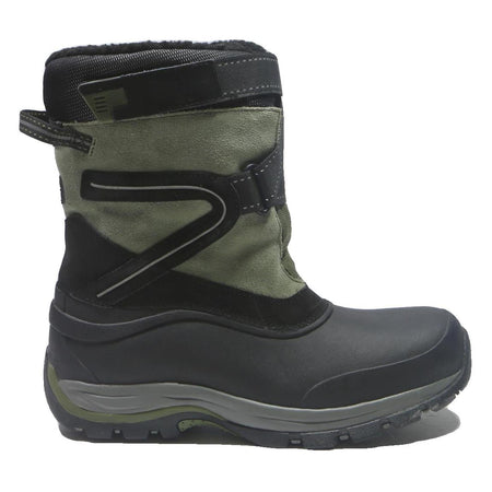 LANDS END Mens Warm Insulated Waterproof Winter Ankle Boots Green Black