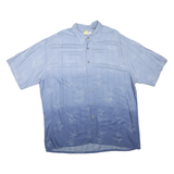 CAMPIA MODA Mens Blue Rayon Shirt XL Casual Short Sleeve Summer