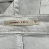 Levis Denim Shorts - 32W UK 12 White Cotton