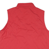 Mens Red Quilted Sleeveless Jacket M Polyester Blend Zip Outdoor Casual