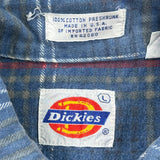Dickies Checked Flannel Shirt - Large Blue Cotton