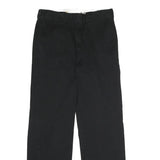 DICKIES Mens Black Polyester Blend Classic Straight Trousers W32 L32 Workwear