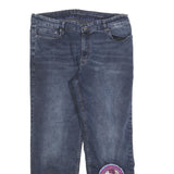 CALVIN KLEIN JEANS Mens Blue Regular Straight Denim Raw W36 L30 Embroidered