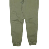 PULL AND BEAR Mens Cotton Blend Olive Relaxed Jogger Trousers W32 L27 Drawstring