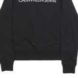 CALVIN KLEIN JEANS Mens Black Crew Neck XS Logo Sweatshirt Cotton Blend