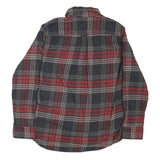 JACHS Mens Red & Grey Check Shirt M Cotton Blend Long Sleeve Casual