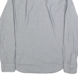BOSS Mens Blue & White Striped Shirt Cotton M Button Closure Long Sleeve Regular