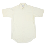 PACIFICS Mens Cream Short Sleeve Shirt L Polyester Blend Casual Office