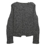 CHICOREE Womens Black and White Textured Classic Jacket XS Polyester Tweed