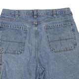 WRANGLER Mens Workwear Blue Denim Shorts L W36 Loose Fit Cotton Blend Button