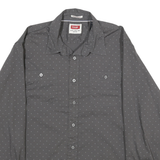 WRANGLER Mens Grey & Light Grey Shirt L Cotton Blend Long Sleeve Casual