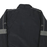 KAPPA Mens Black & Grey Button Jacket S Polyester Blend Plain Sport Casual