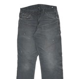 DICKIES Mens Regular Fit Straight Leg Denim Jeans Black W30 L30 Workwear