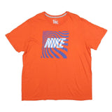 NIKE Mens Orange & Purple Graphic T-Shirt 2XL Short Sleeve Crew Neck Comfortable