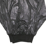 HEBERT Womens Black Printed Sports Top Long Sleeve Collared M Shiny