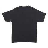 CHAMPION Mens Black Graphic T-Shirt M Short Sleeve Crew Neck Vintage Logo Patch