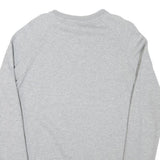 ADIDAS Mens Grey Cotton Blend Crew Neck Sweatshirt S Casual Lightweight Pullover