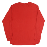 GILDAN Mens Red Ferris State Bulldogs Graphic T-Shirt M Long Sleeve Crew Neck