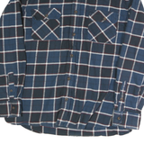 JACHS Mens Blue & Black Check Shirt L Cotton Vintage Flannel Casual