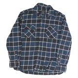 JACHS Mens Blue & Black Check Shirt L Cotton Vintage Flannel Casual