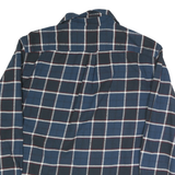 JACHS Mens Blue & Black Check Shirt L Cotton Vintage Flannel Casual