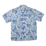 BLUE HAWAII Mens Blue & Green Hawaiian Shirt M Floral Cotton Blend Casual