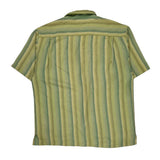 Tommy Bahama Striped Hawaiian Shirt - Large Yellow Silk