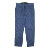 NAUTICA Mens Regular Fit Blue Leaf Print Cotton Blend Trousers W34 L32 Casual