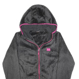 HELLY HANSEN Womens Black & Pink Hooded Jacket M Polyester Blend Fleece Outdoor
