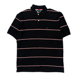 Tommy Hilfiger Striped Polo Shirt - XL Black Cotton