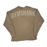 Gym Shark Sweatshirt - Small Beige Cotton