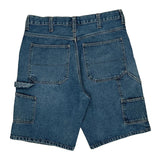 Carpenter Style Faded Glory Denim Shorts - 34W 10L Blue Cotton