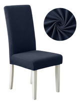 Anyseat Navy Waterproof Chair Cover – Corn Kernel Pattern Stretch Slipcover for Dining Room