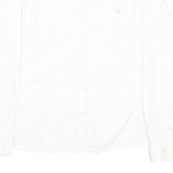U.S. POLO ASSN Womens White Shirt M Cotton Blend Classic Button Down Shirt