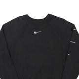 NIKE Mens Black Crew Neck XS Cotton Blend Sweatshirt Pullover Swoosh Logo