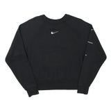 NIKE Mens Black Crew Neck XS Cotton Blend Sweatshirt Pullover Swoosh Logo