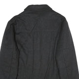 PIATTELLI Mens Black Wool Blend Button Jacket L Classic Plain Smart Casual