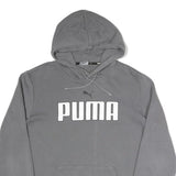 PUMA Womens Grey Hoodie L Cotton Blend Pullover Sweatshirt Casual