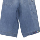 Mens Blue Casual Cotton Blend Cargo Shorts M W32 Button Closure