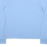 CHAMPION Mens Blue XL Long Sleeve Crew Neck Logo Print T-Shirt Cotton Blend