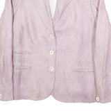 BOGNER Womens Pink Linen Jacket XL Woven Button Closure Classic Fit Lightweight